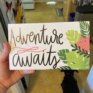 Adventure Awaits Box sign
